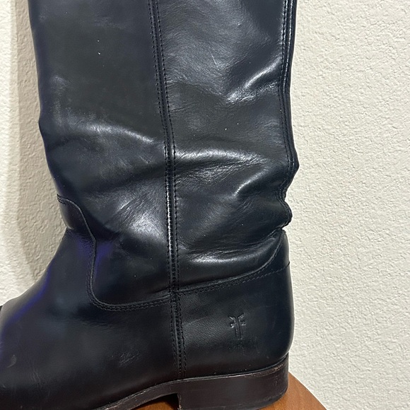 FRYE Melissa Black Leather Equestrian Riding Knee High Boots 7.5B Button Women's - Picture 5 of 13
